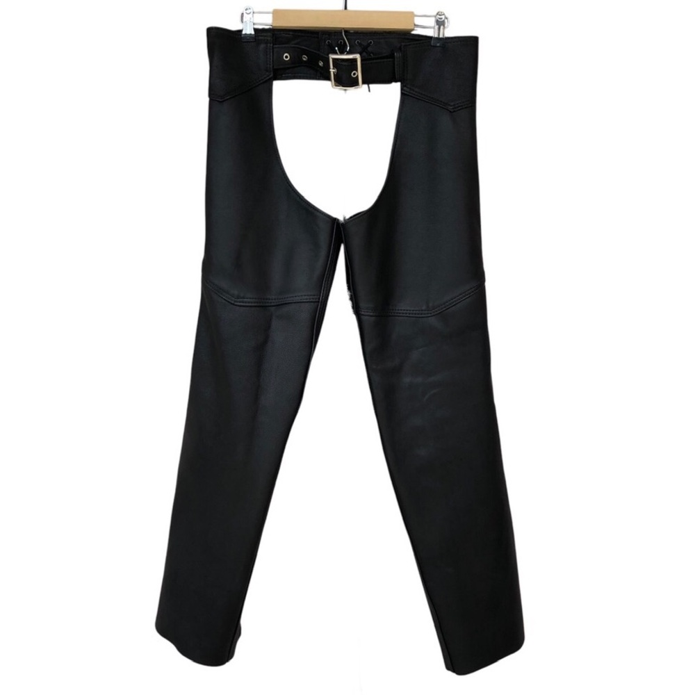 Walter Dyer Womens Leather Chaps Riding Chopper Motorcycle Black Size L